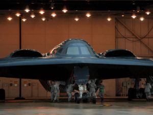B-2 steal bomber in hangar at Whiteman Air Force Base - mechanical systems by Ivey Mechanical.